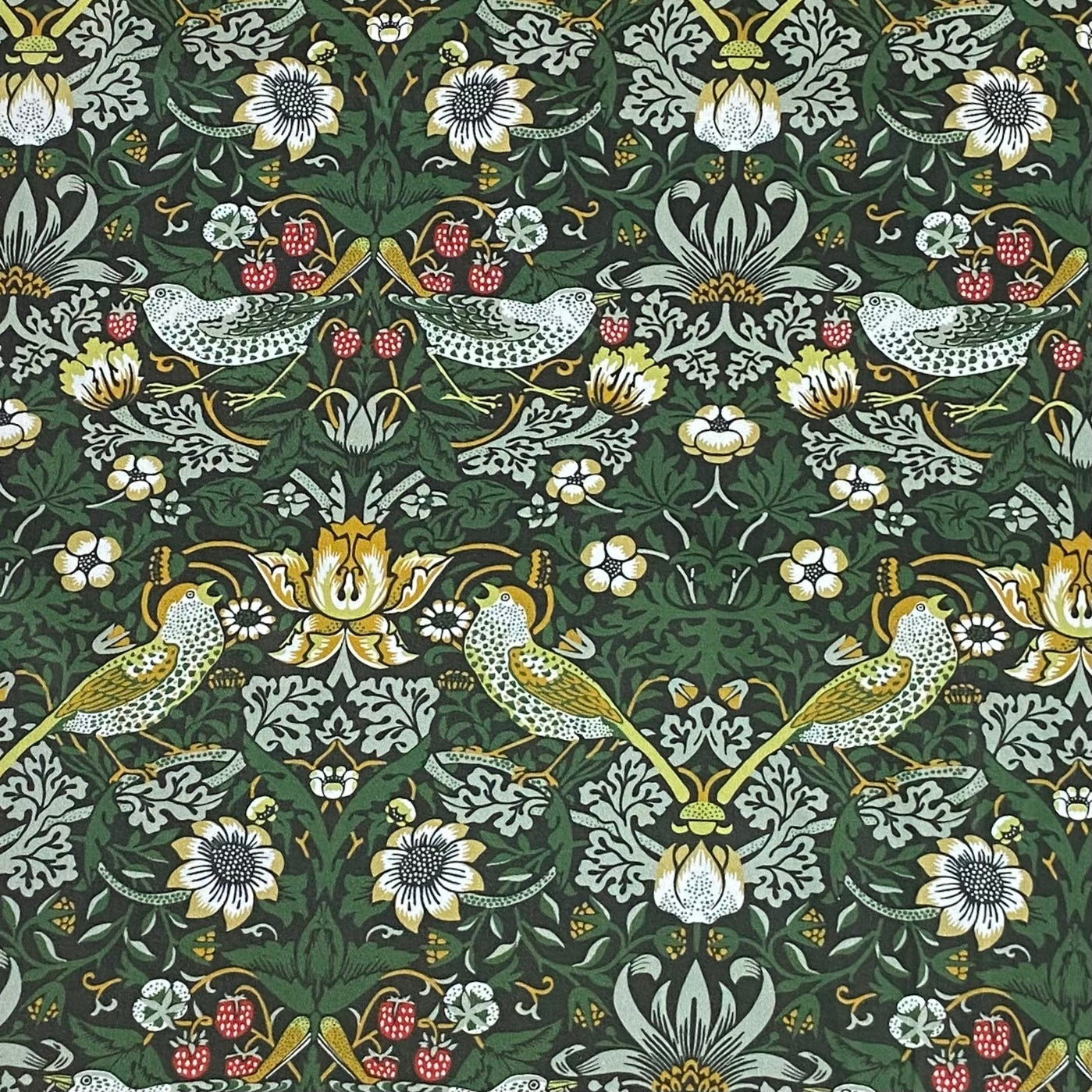 MORRIS, STRAWBERRY THIEF, GREEN - 100% pamuk