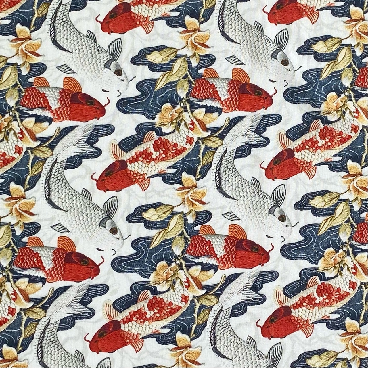 KOI CARP, WHITE - 100% pamuk