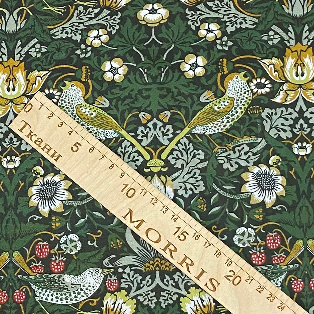 MORRIS, STRAWBERRY THIEF, GREEN - 100% pamuk