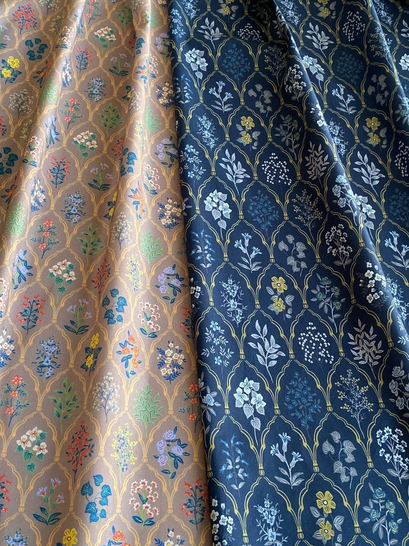 FLORAL ARABESQUE, BLUE - 100% pamuk