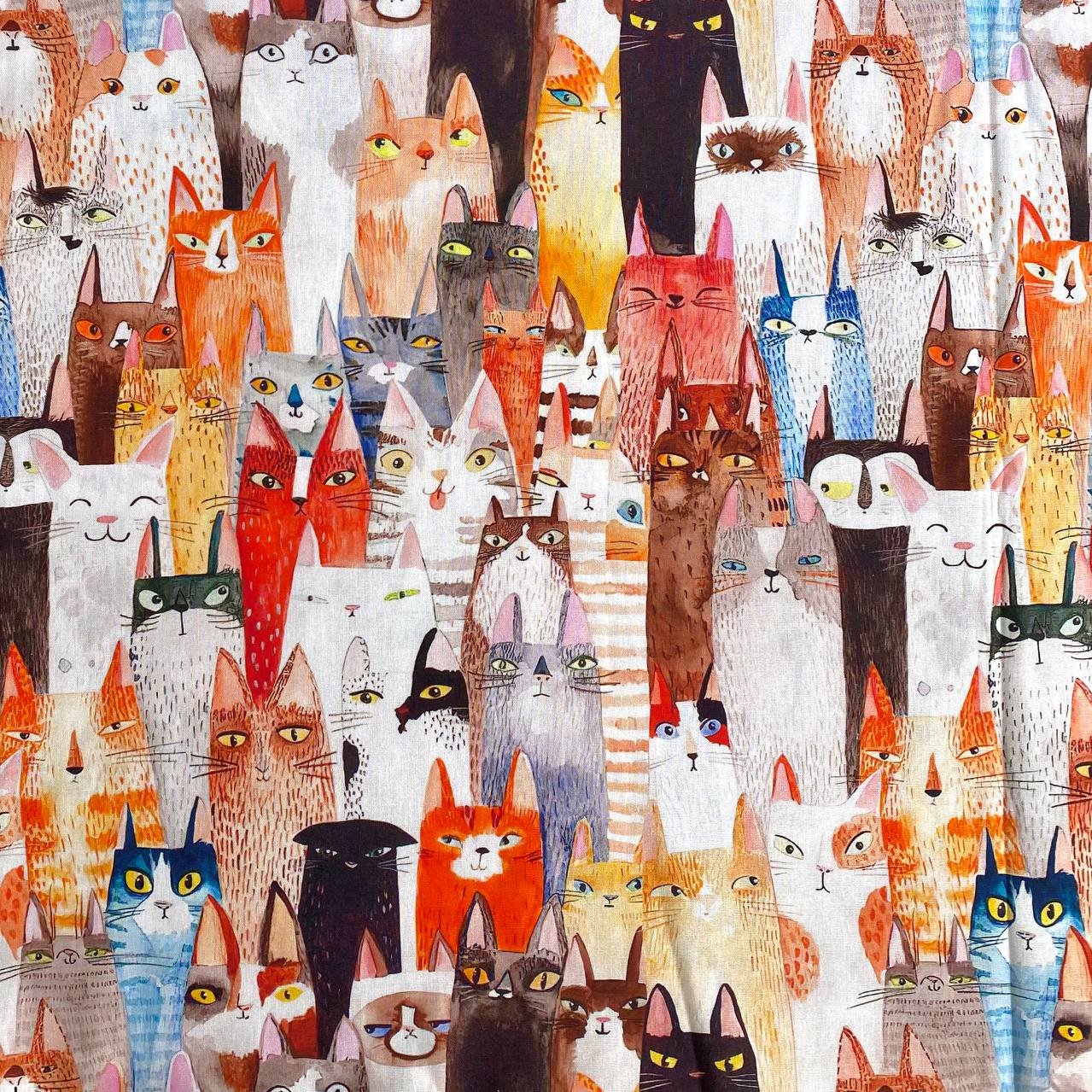 FUNNY CATS - 100% pamuk