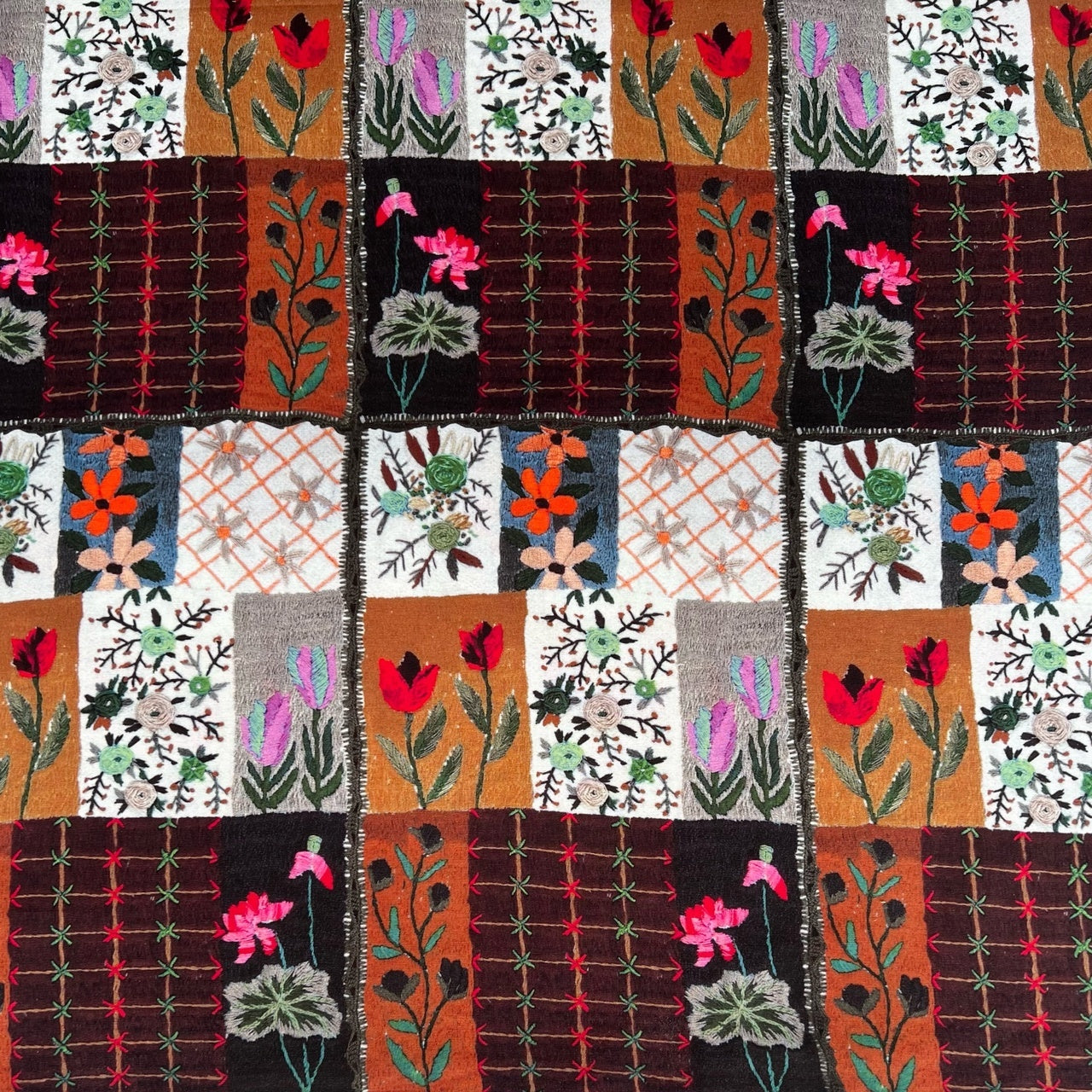 Tkanine za šivenje - KOMBINOVANI CVETNI ORNAMENT