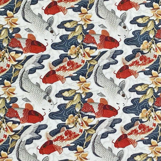 KOI CARP, WHITE - 100% pamuk