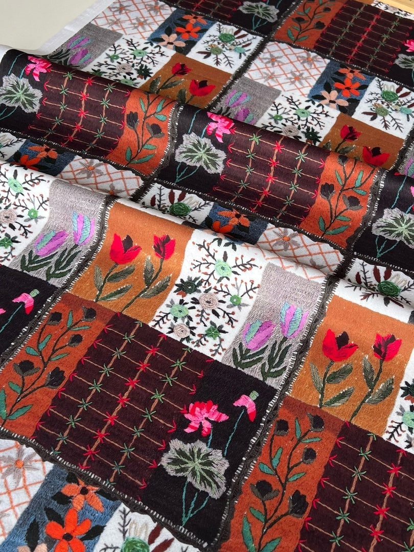 Tkanine za šivenje - KOMBINOVANI CVETNI ORNAMENT