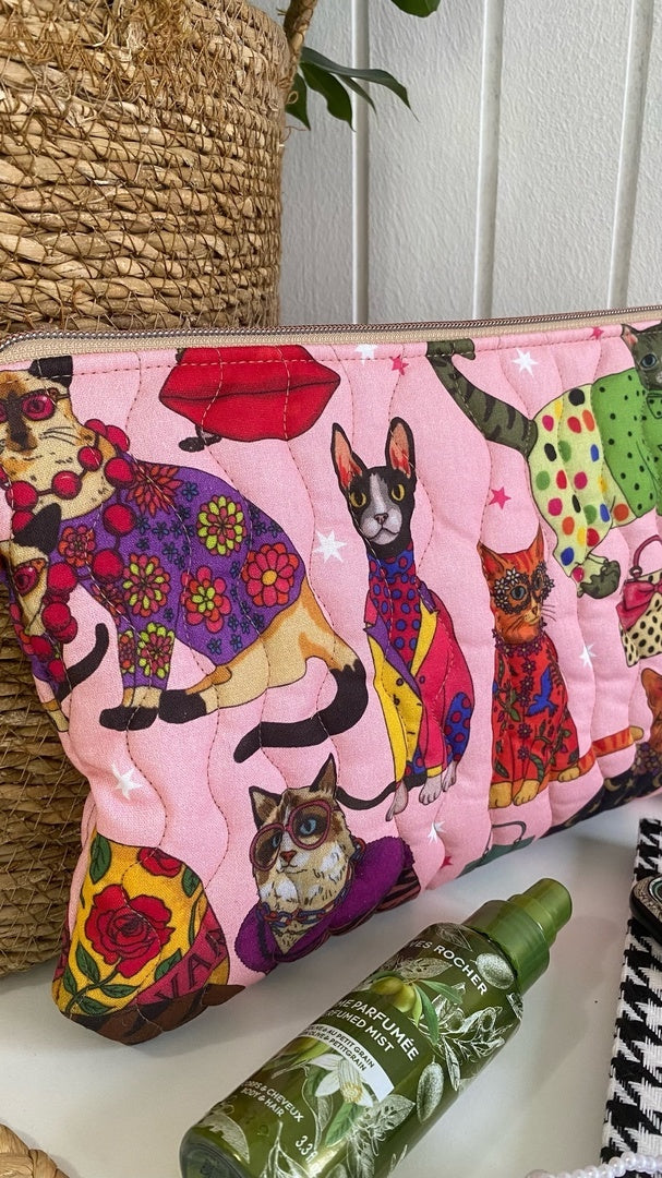 GLAMOROUS  CATS, PINK - 100% pamuk