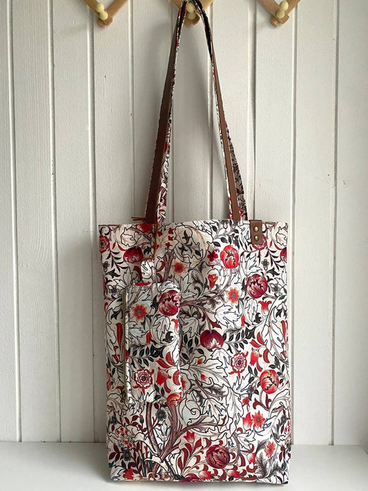 SET, TORBA I NESESER - MORRIS FLOWERS ON WHITE