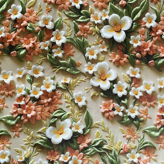 3D FLOWERS- 100% pamuk